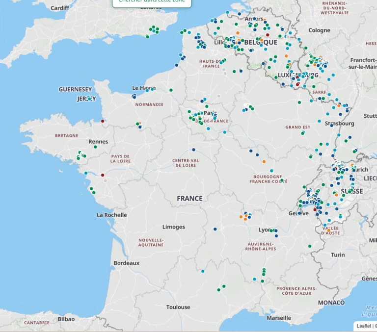 Carte des géocaches proposant un Shareable début octobre 2026